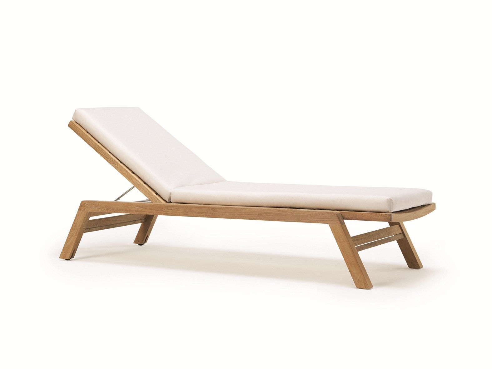 Садовая кровать с откидной спинкой из тикового дерева с колесами Ethimo Costes ARCH-00097028