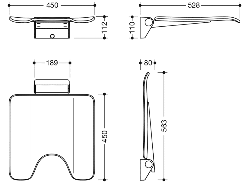 900.51.404XA Мобильное складное сиденье HEWI System 900 - Вид №3
