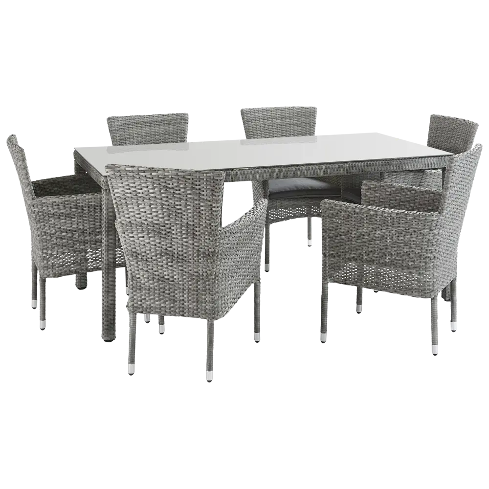 Садовая мебель NATERIAL Davos: алюминиевый стол со стеклянной столешницей 90x180 см 82509550 STLM-0028914 - Вид №13