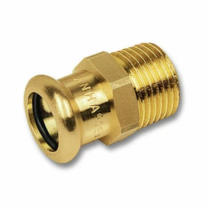 182431438 SANHA 8243G пресс-фитинг, бронза, ниппель переходной ВПр-НР 14x3/8 мм