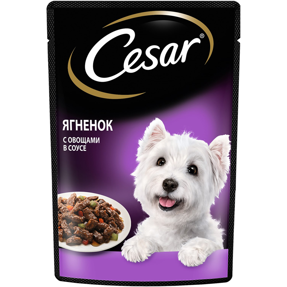 ПР0053682 Корм для собак Ягненок с овощами пауч 85г Cesar 