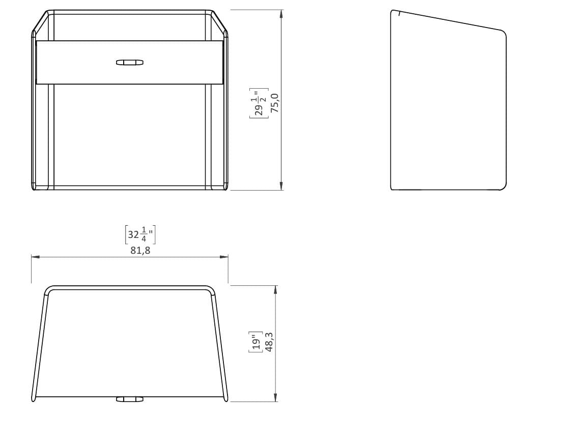Прямоугольная кожаная прикроватная тумбочка Casa Magna Essence ARCH-00014397 - Вид №2
