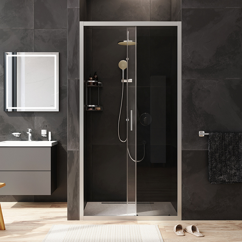 W90G-100-1-195MG Solo Дверь душевая 100х195 стекло тонированное профиль матовый хром AM.PM Gem - Вид №2