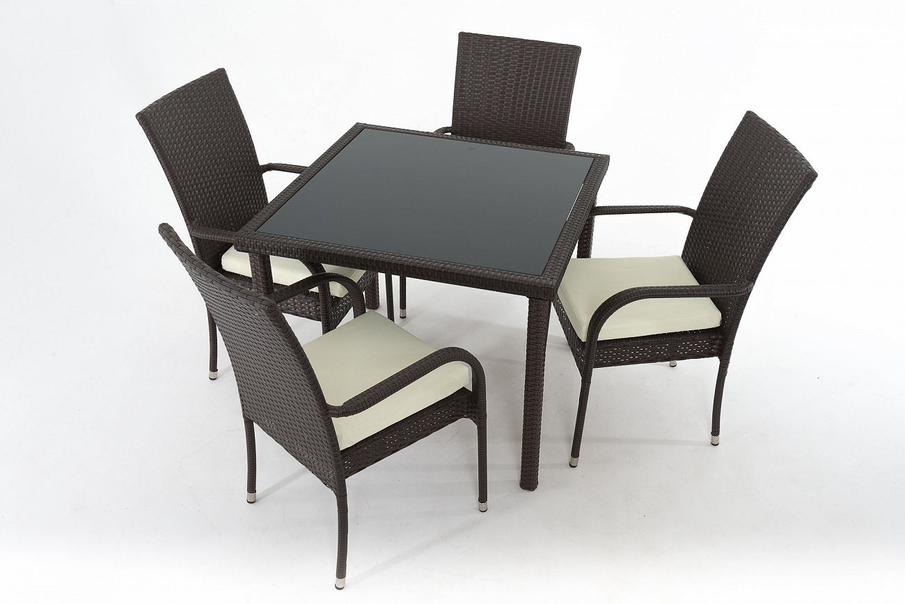 Обеденная группа со столом на 4 персоны темно-коричневый Forest VINOTTI  00-3885128 Коричневый  - Вид №3