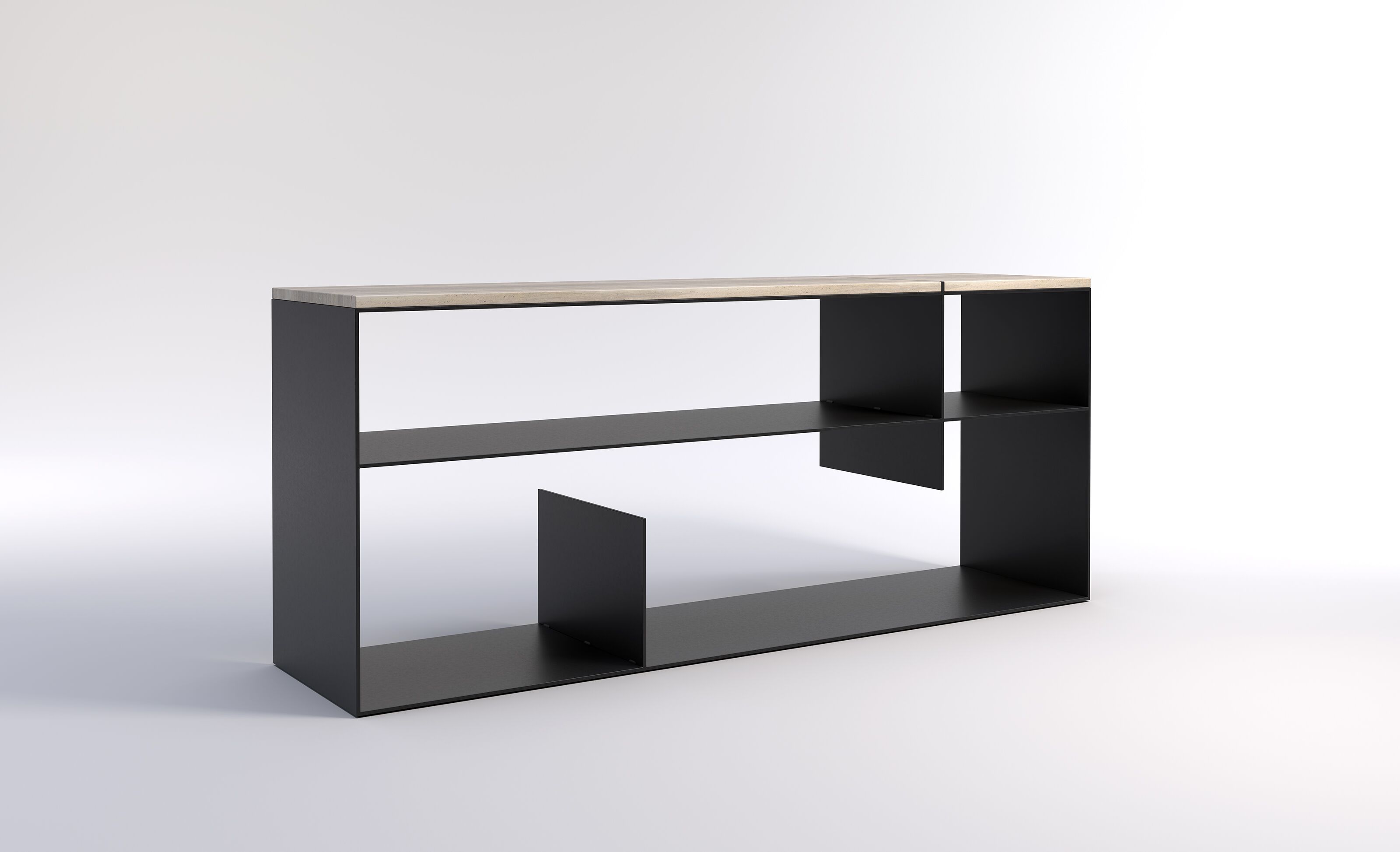 Отдельно стоящий книжный шкаф из металла и дерева Phase Design ARCH-00049577 - Вид №1