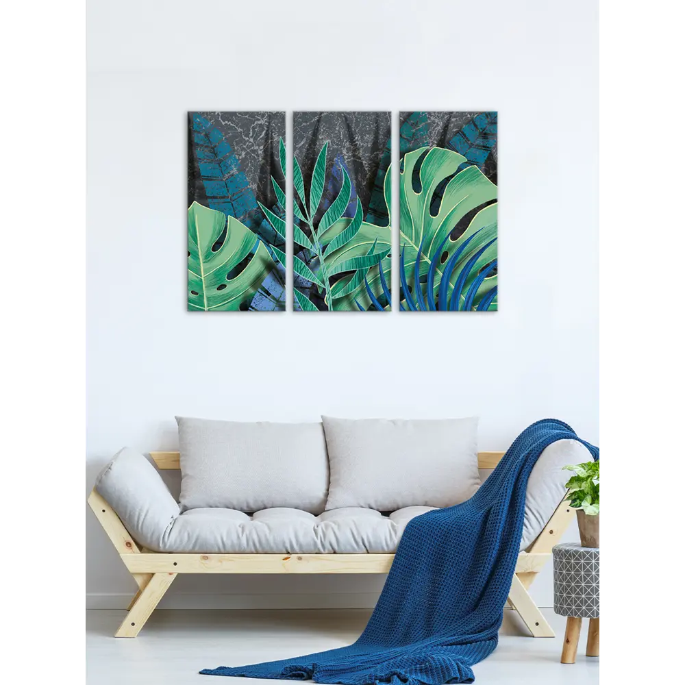 Картина на МДФ Листья 30x60 см 3 шт 85336851 STLM-2064760 POSTERMARKET  - Вид №3