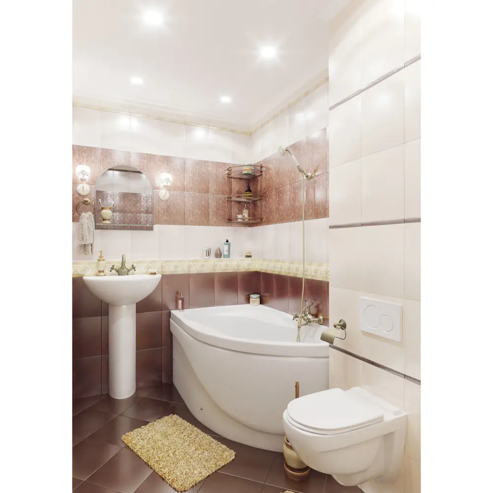 Бордюр настенный LB Ceramics Катар 13x25 см цвет коричневый STLM-2100462 - Вид №4