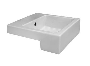 41473 Полувстраиваемая раковина консольная 50 см белая Esedra Guadra Santreyd  - Вид №2