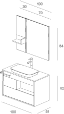 Lume 10 Mastella  Lume  Комплект мебели для ванной  - Вид №4