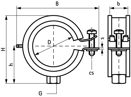 3374035 BISMAT® Flash Хомуты с вкладышем epdm (M8, M8/10) для всех видов труб walraven  - Вид №1