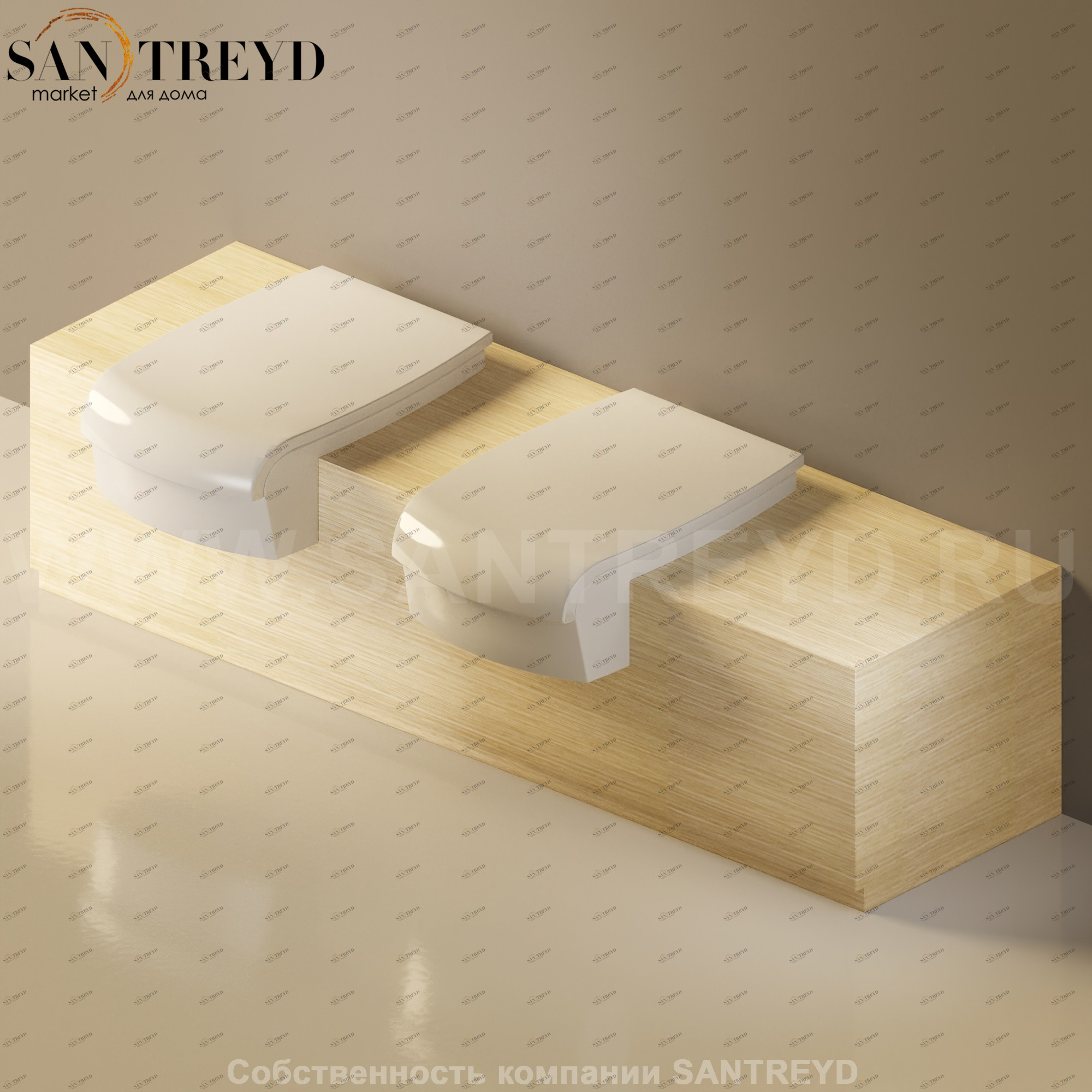 Flaminia UNA Консоль для унитаза и биде от 200 до 240 см светлый дуб UNA240WB.WL Ceramica Flaminia UNA240WBWL