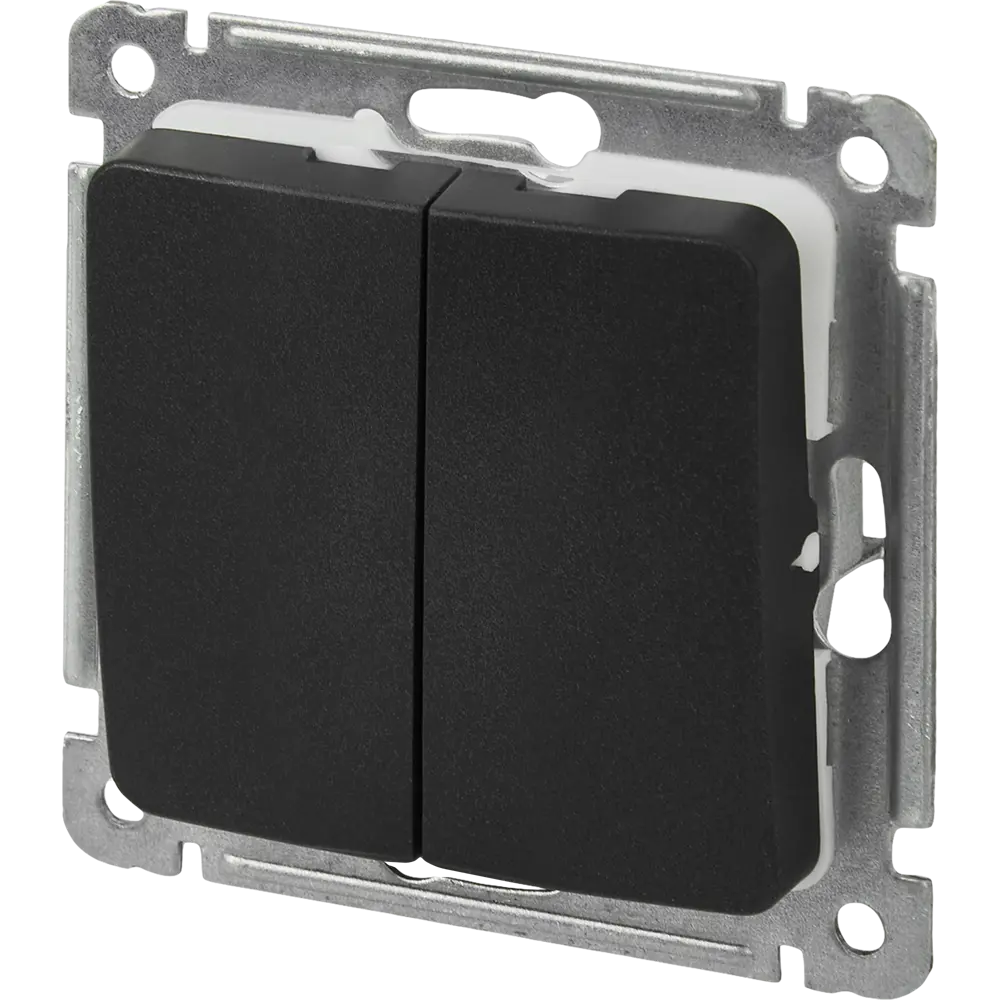 Выключатель встраиваемый Hegel Мастер 2 клавиши цвет черный STLM-2035595 - Вид №1