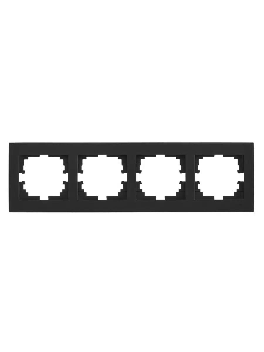 RAIN Рамка четверная горизонтальная черный LEZARD 703-4242-149