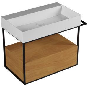 MSQ 75 Мебельное решение Azzurra ceramica Подвесная конструкция из окрашенного металла в комплекте с шкафом с ящиком ELEGANCE