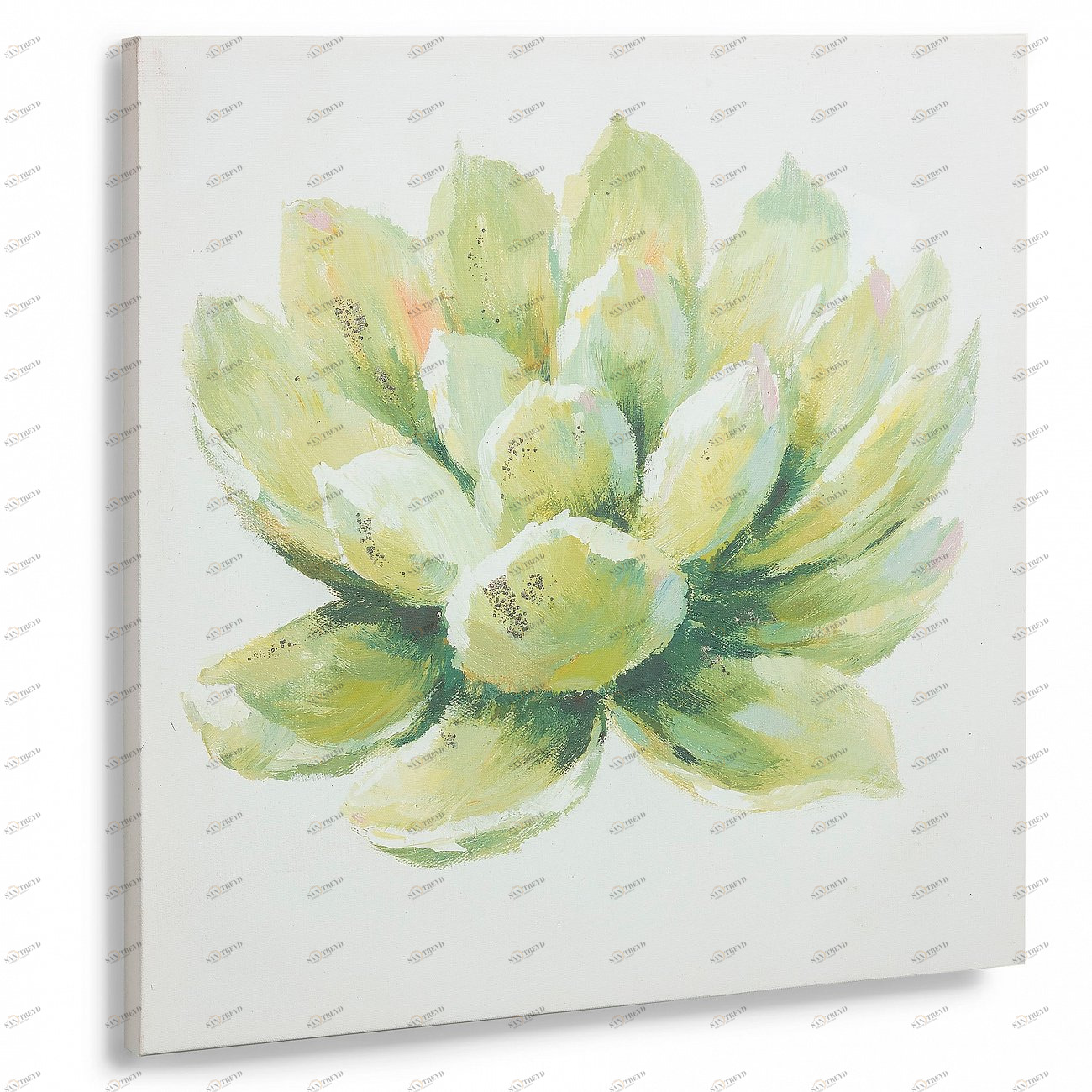 Картина на холсте 50x50 см Damien от La Forma LA FORMA DAMIEN 343007 Белый;зеленый 