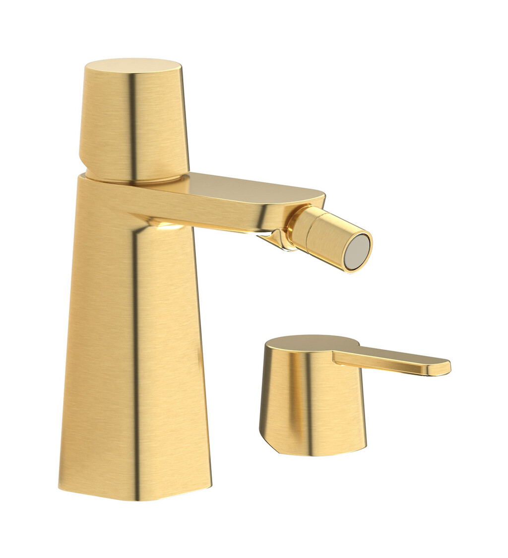 Смеситель для биде на 1 отверстие в комплекте с донным клапаном. WE ARE IB aa314bo Brushed Gold TAAAC