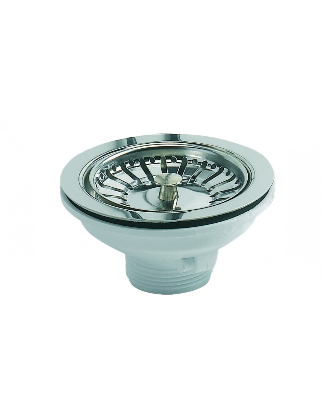 435600 000 00  Слив для раковины с корзиной, Д. 90 мм, Д. чаши 113 мм, зажим 0/18 мм, нержавеющая сталь Valentin Сталь 