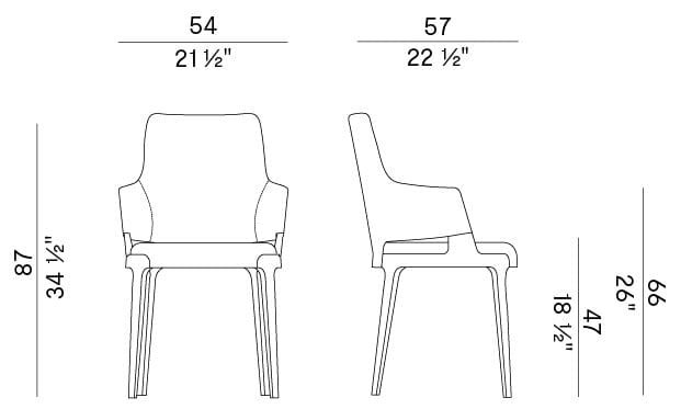 Мягкое кожаное кресло с подлокотниками Potocco ARCH-00115129 - Вид №2