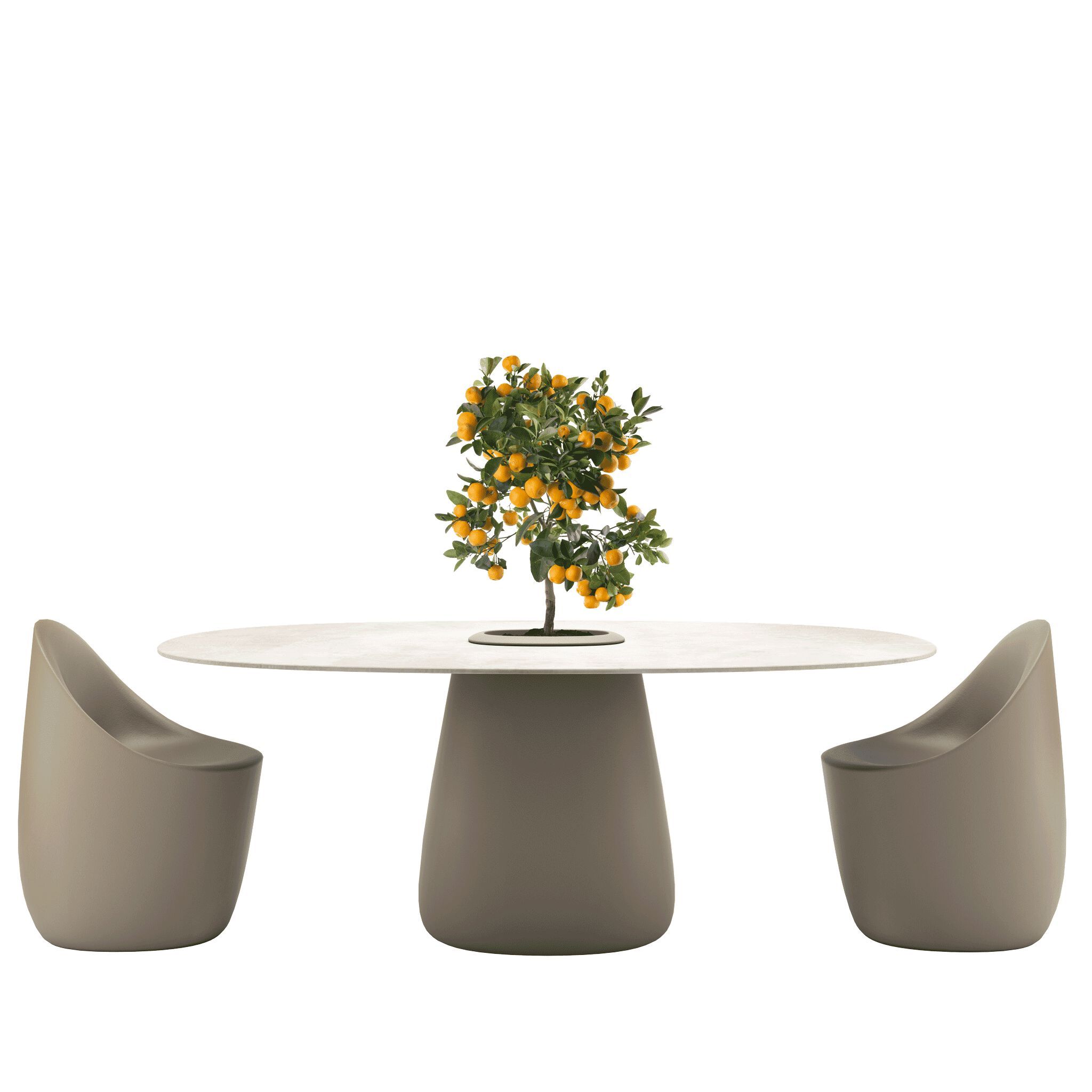 Овальный стол из ламинированной керамики Qeeboo Булыжник ARCH-00078545 - Вид №9