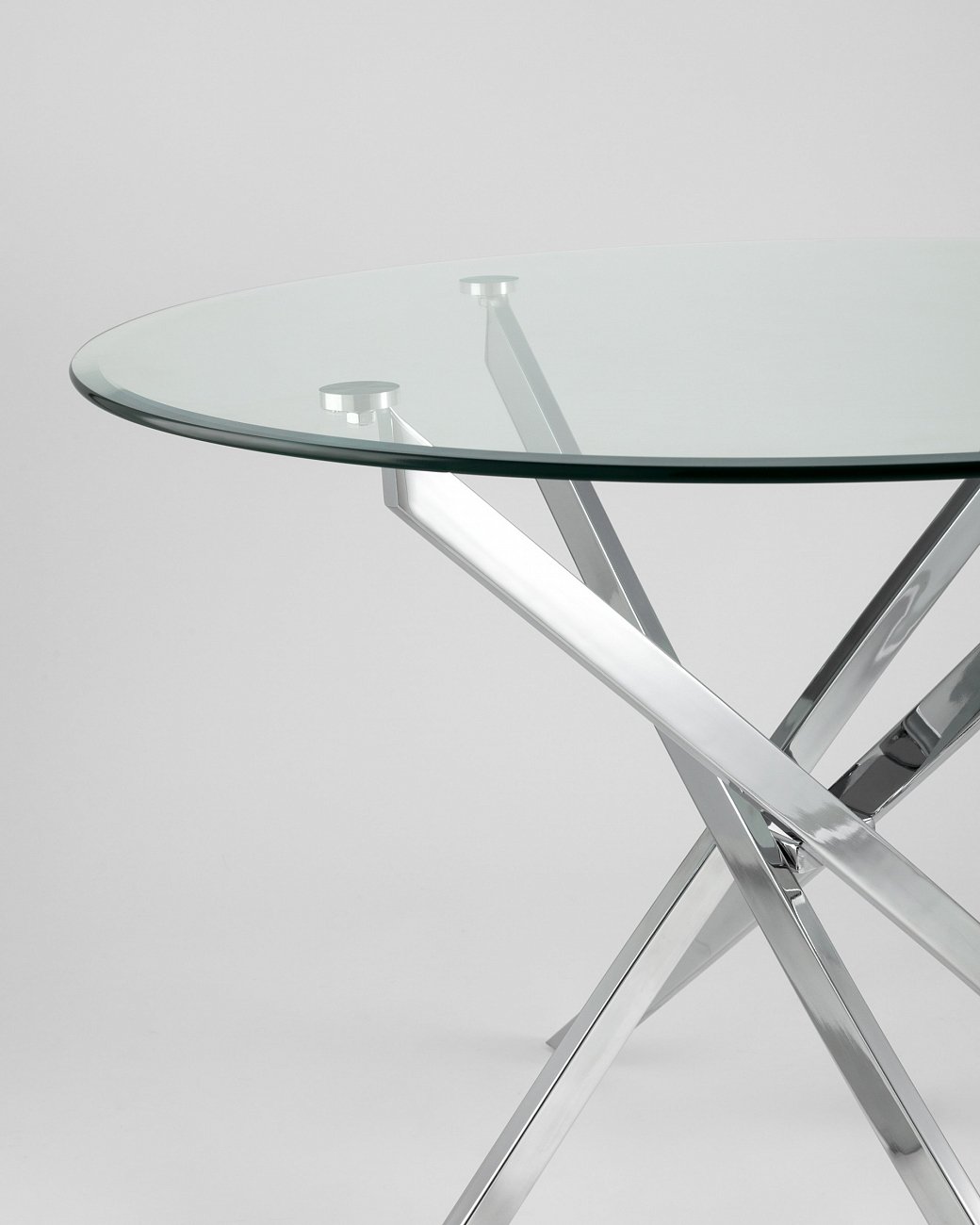 Стол обеденный стеклянные круглый прозрачный D 100 см Hydra STOOL GROUP HYDRA 00-3958826 Прозрачный;хром - Вид №5