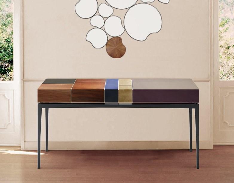 Malabar Прямоугольная консоль из орехового дерева с ящиками Proportion sun-id-1484711 - Вид №4