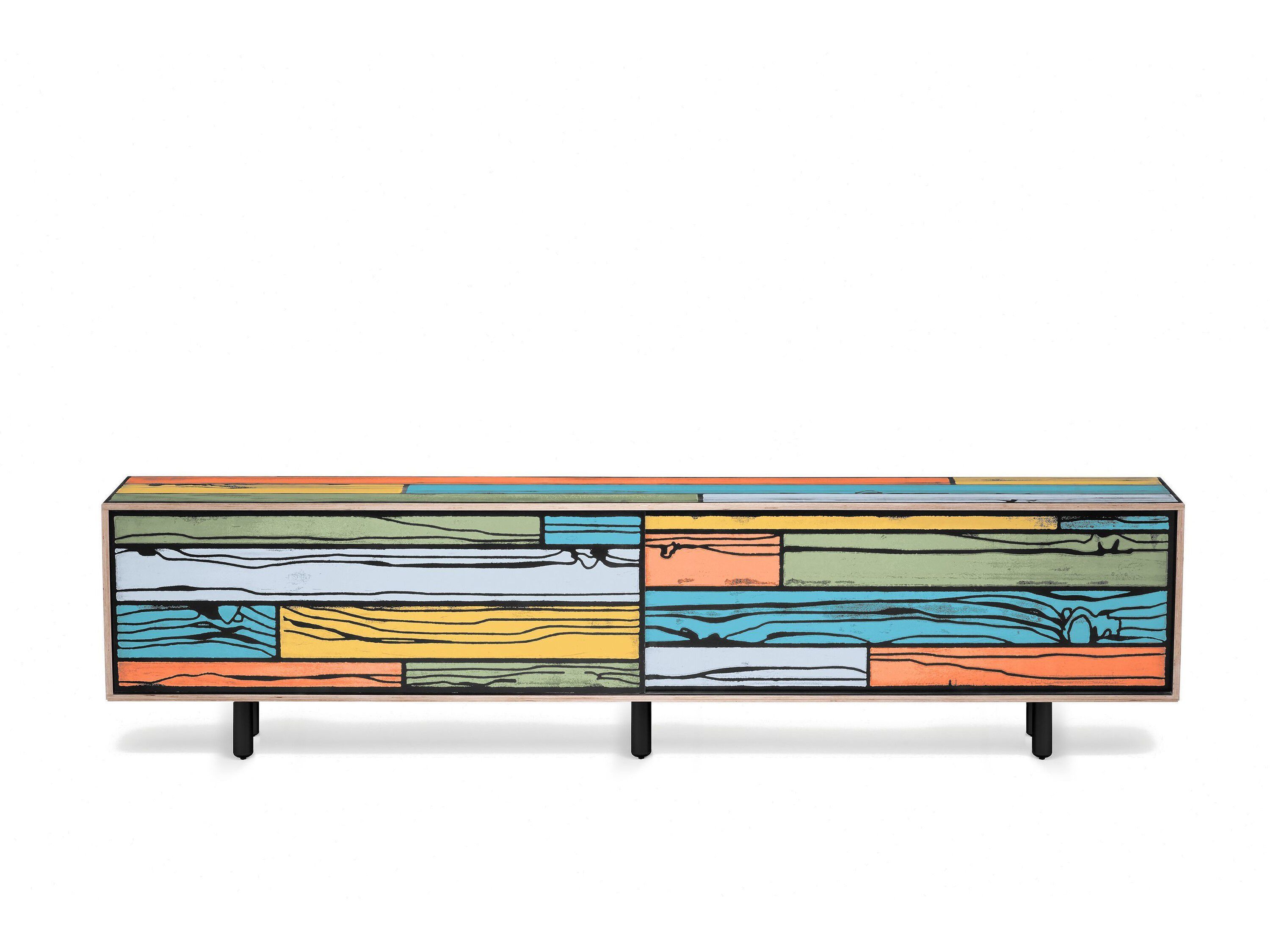 Низкая фанера ТВ шкаф с раздвижными дверями Established&Sons Wrongwoods ARCH-00064770