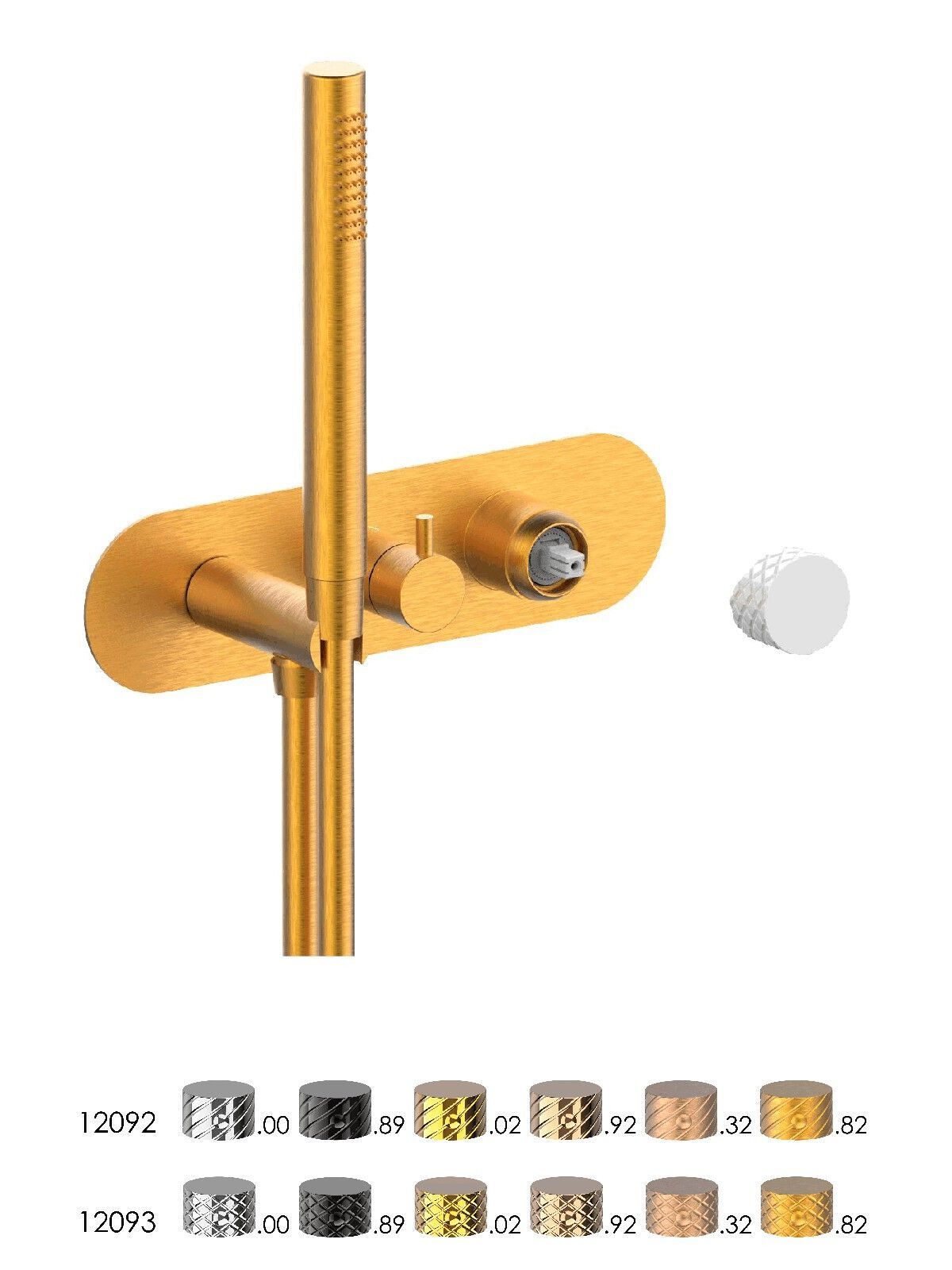 Однорычажный смеситель для душа с 3 отверстиями и ручным душем Rubinetterie Frattini Pepe XL ARCH-00030922 - Вид №5