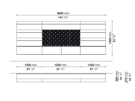 Оборудованная стена с ТВ-стойкой B&B Italia PAB ARCH-00029458 - Вид №42