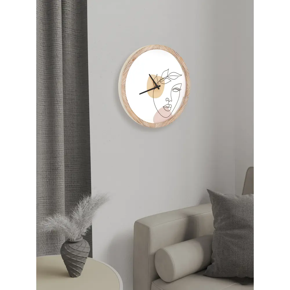 Часы настенные Dream River Девушка круглые МДФ цвет коричнево-белый ø45 см STLM-2149216 - Вид №4