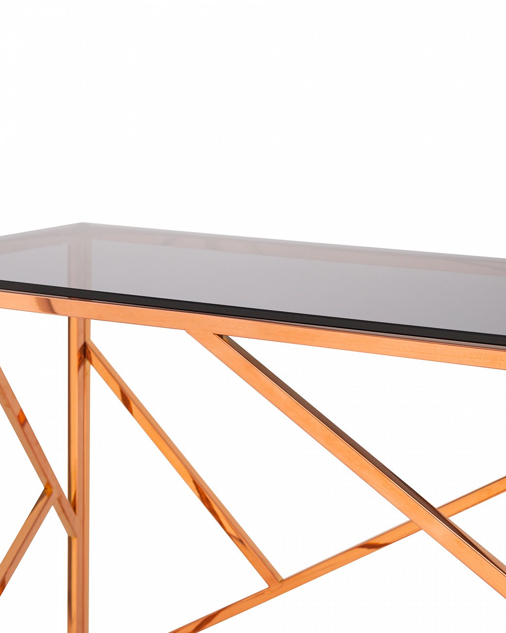 Консоль стеклянная 120х40 см дымчатая с розовым золотом "Арт Деко" STOOL GROUP  00-3881895 Золото;розовый  - Вид №3