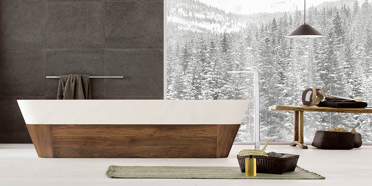 ВАННА ОТДЕЛЬНОСТОЯЩАЯ НА ДЕРЕВЯННОЙ БАЗЕ DUO 180X90 СМ Neutra Design DUOV6BLV - Вид №1