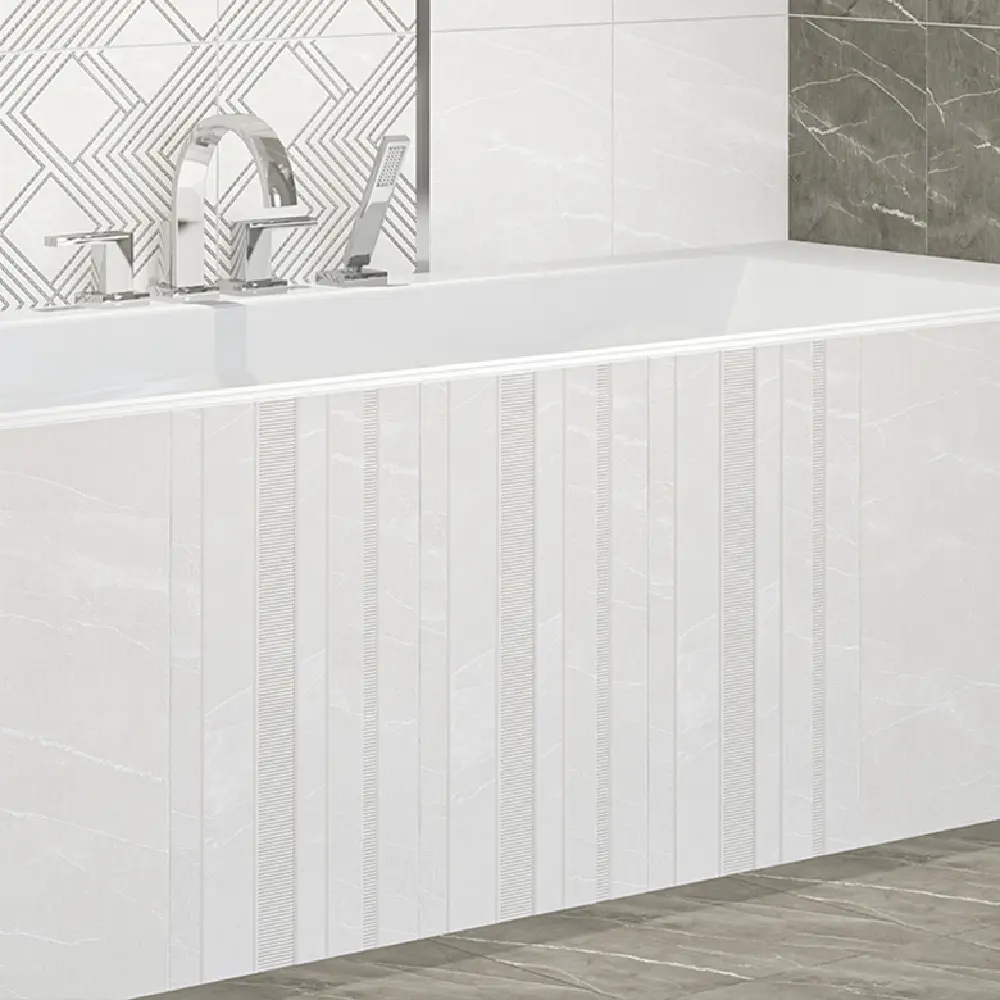 Azori Hygge Light Mix - настенная плитка с каменной текстурой в белых тонах 82825286