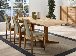 Деревянный обеденный прямоугольный выдвижной стол