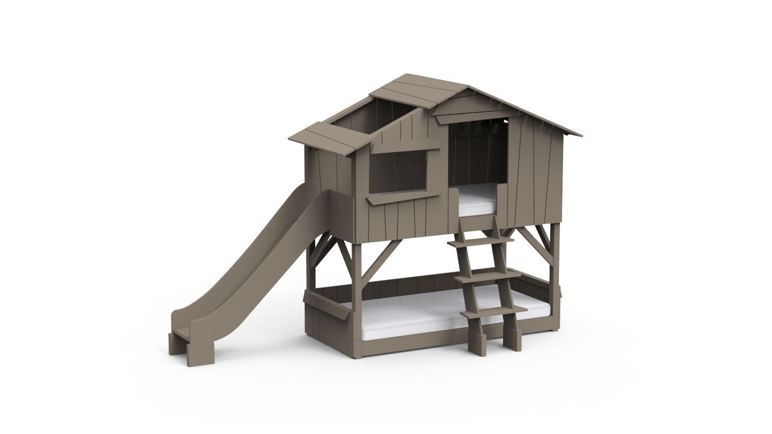 МДФ двухъярусная кровать с горкой Mathy by Bols TREEHOUSE BEDS &amp ARCH-00072798 - Вид №16