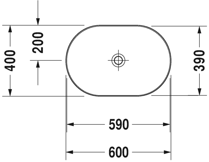 0379602100 Накладная раковина на столешницу  овальная Duravit Luv - Вид №2