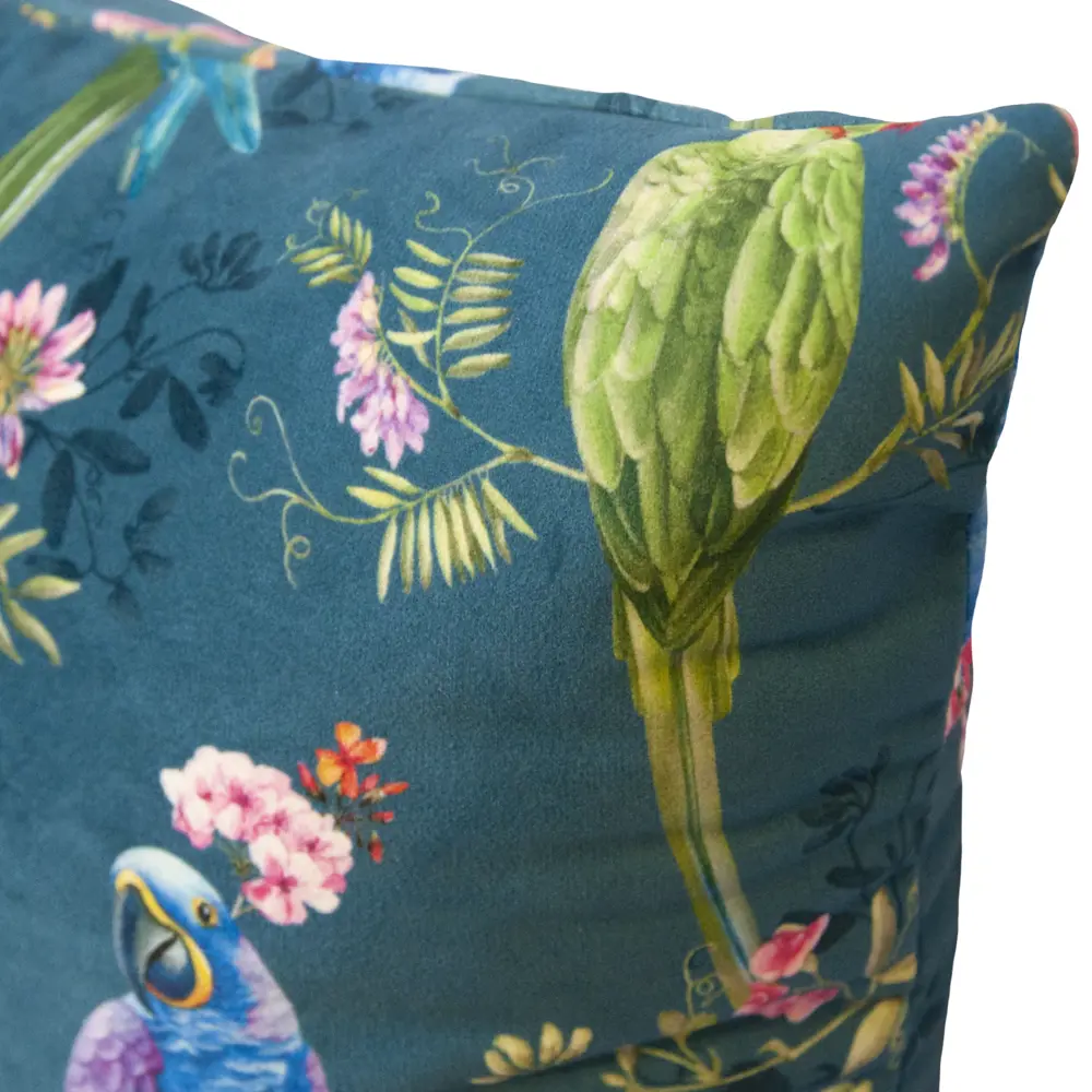 Подушка Seasons Тропики попугай 40x40 см бархат цвет бирюзовый 84177675 STLM-2120051  - Вид №2
