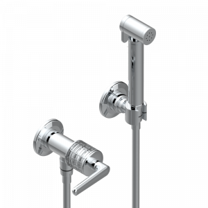 G9K-5840/8 Душ гигиенический: вентиль, 1.25 м шланг, крючок, вывод для душа и лейка с клапаном (возможны только следующие покрытия A02, B01,C01, D03, E02, F01, G01,G02) Thg-paris System cristal с рукоятками Матовый никель