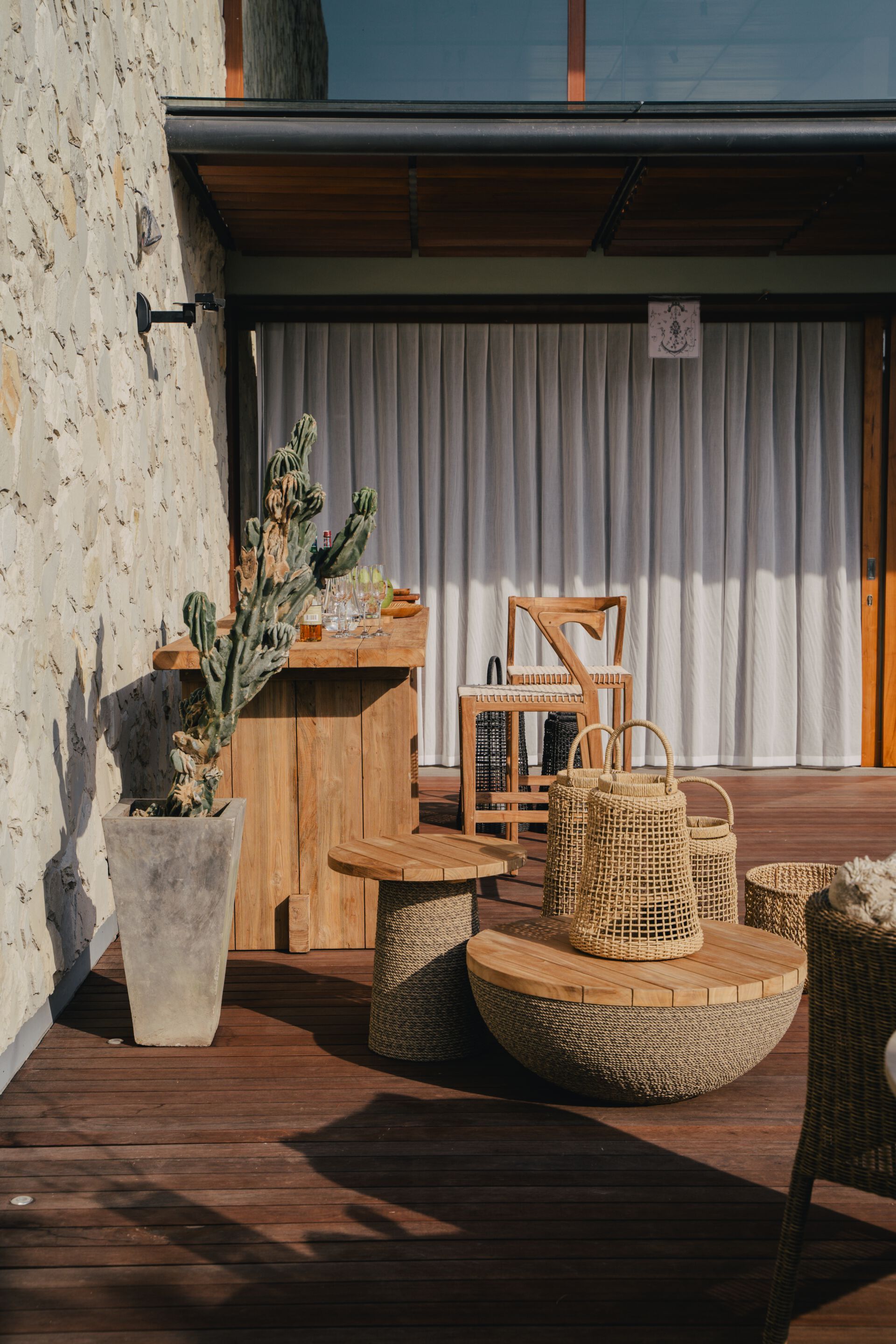 Твердый деревянный круглый низкий садовый журнальный столик cbdesign Navy ARCH-00139680 - Вид №8