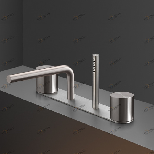 Обод монтаж комплект из 2-х последовательных смесителей с носиком H. 80 мм и выдвижная цилиндрическая ручной душ диаметром 18 м т </ р > OPS28 CEADESIGN 