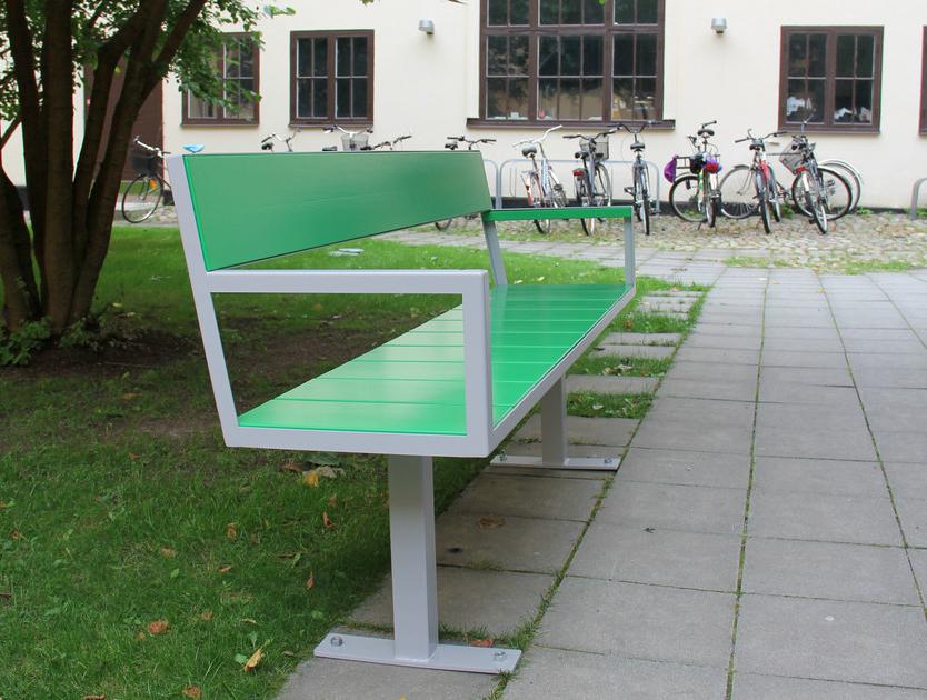 Nola Industrier Скамья из стали со спинкой Sidewalk sun-id-1344752 - Вид №3