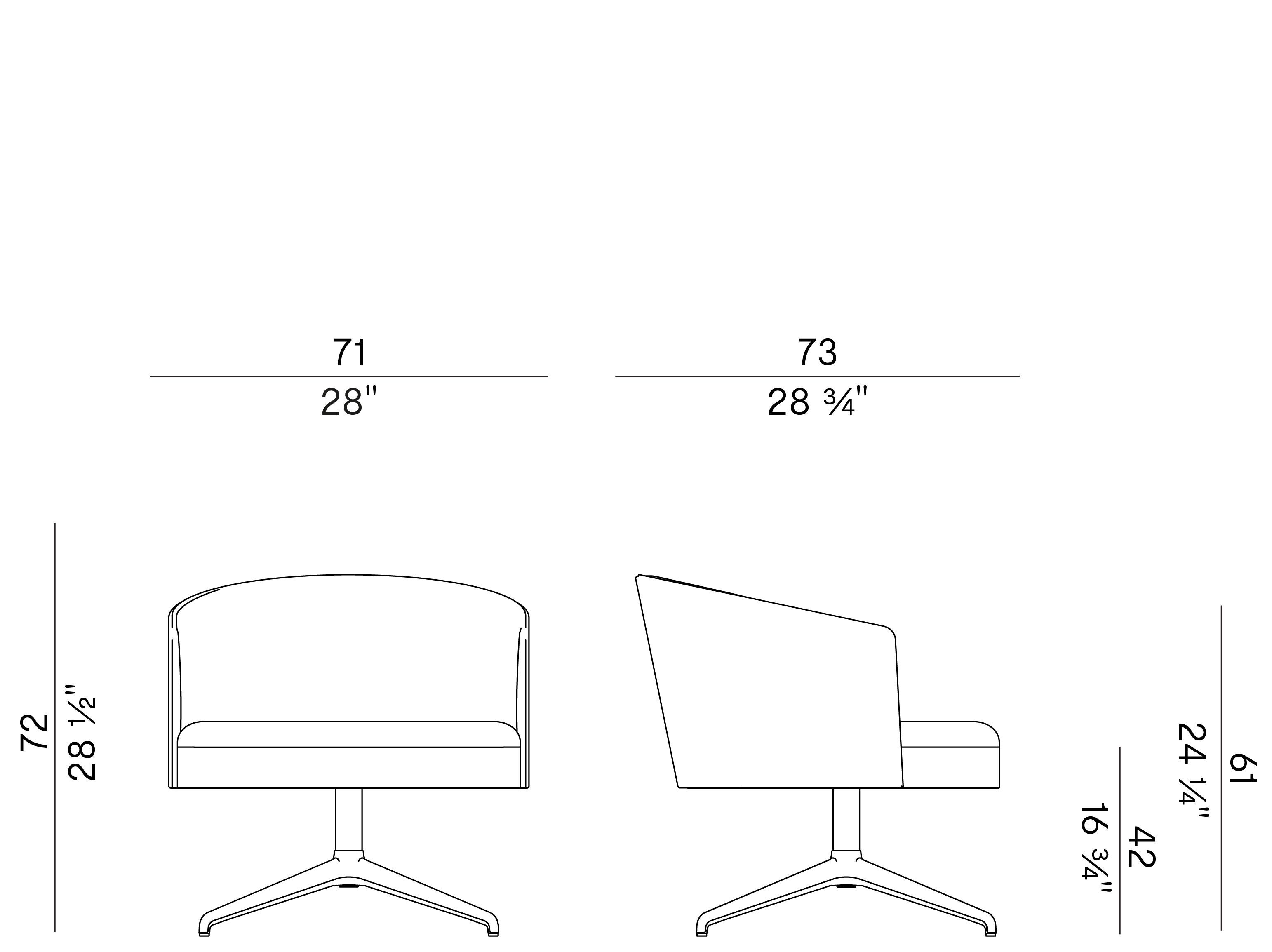 Тканевое вращающееся кресло Potocco ARCH-00149632 - Вид №2