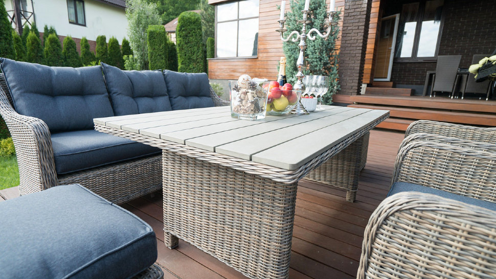 Мебель для дачи серая, диван кресла и столик на 6 персон "Сардиния" BESTA FIESTA  132665 Коричневый  - Вид №2