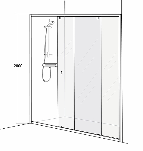 4981032135 Раздвижная дверь IDO Showerama 8-1, матовые профили / прозрачное стекло, 1350 мм  - Вид №3