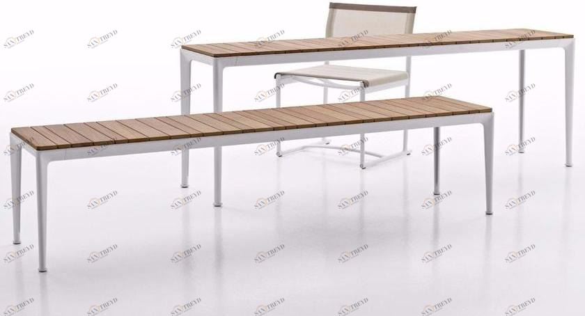 B&B Italia Outdoor Прямоугольная садовая консоль из алюминия и дерева Mirto outdoor sun-id-1508468