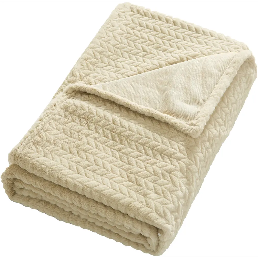 СТОЛИЦА ТЕКСТИЛЯ Плед Snake из велсофта слоновая кость 180x200 см 88035599