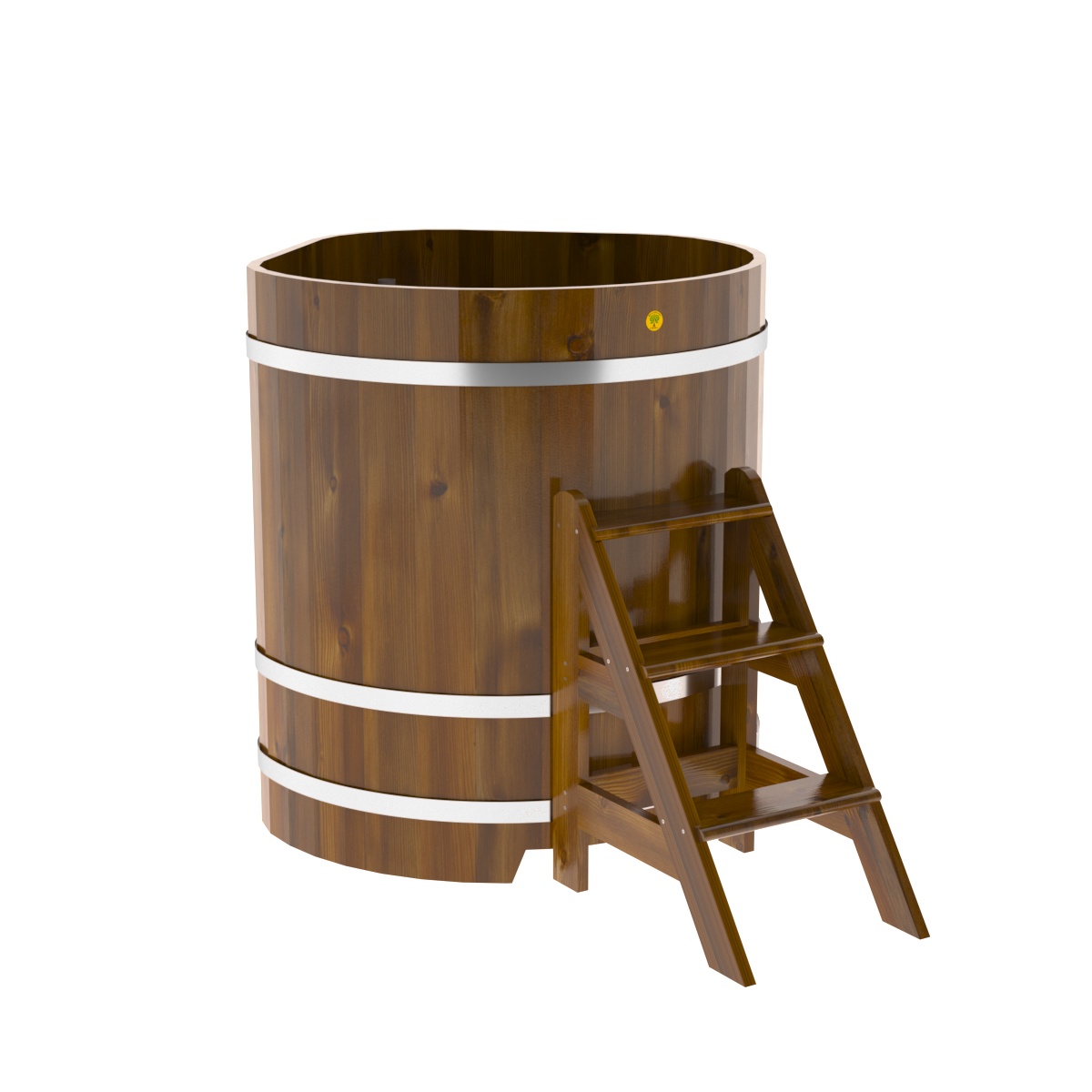 2307 Купель угловая из лиственницы Рустик 1,03х1,03х1,2 морёная Alyarus 