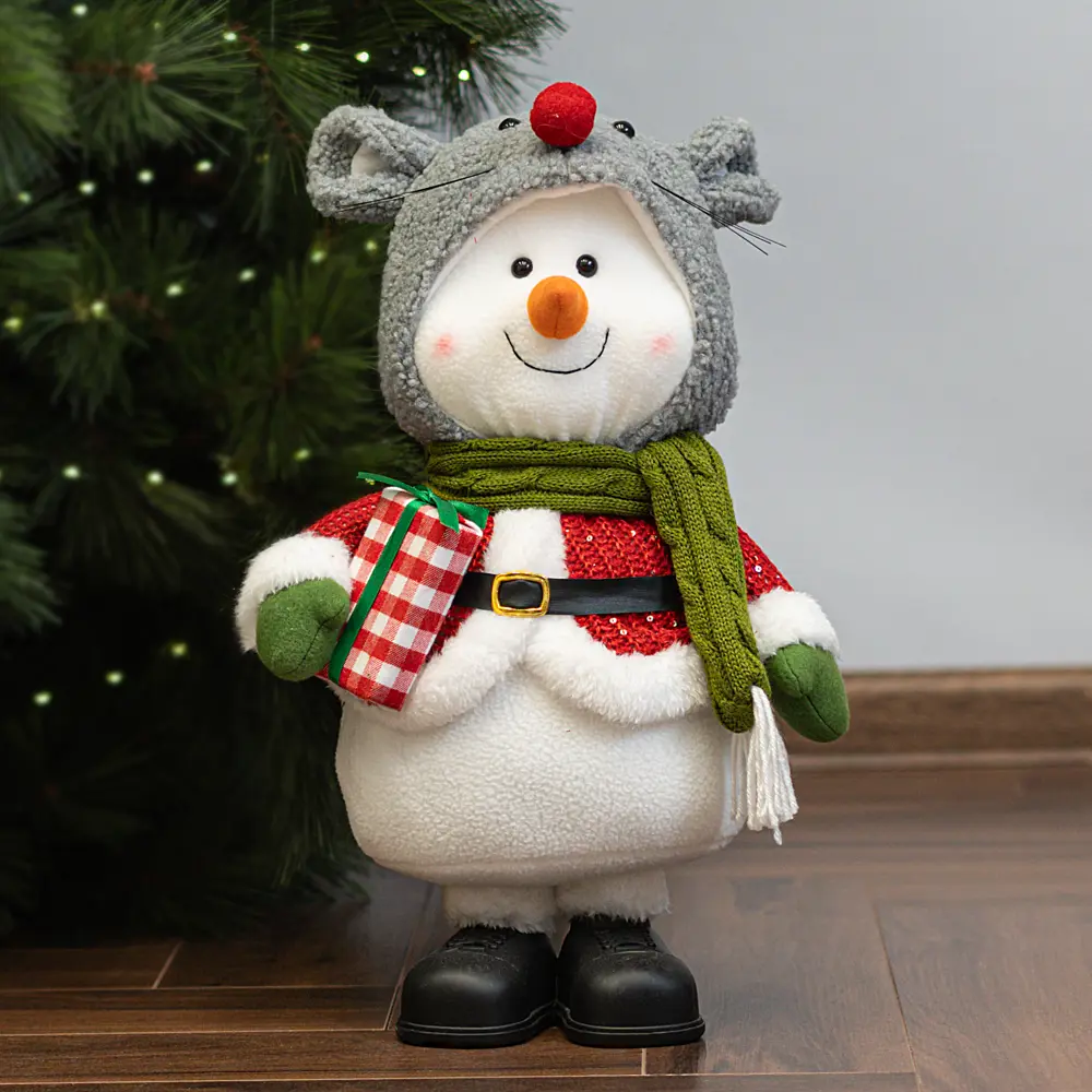 89368040 Декоративная фигура Снеговик в шапочке мишки 28x15 см STLM-1486575 Santreyd Christmas - Вид №7