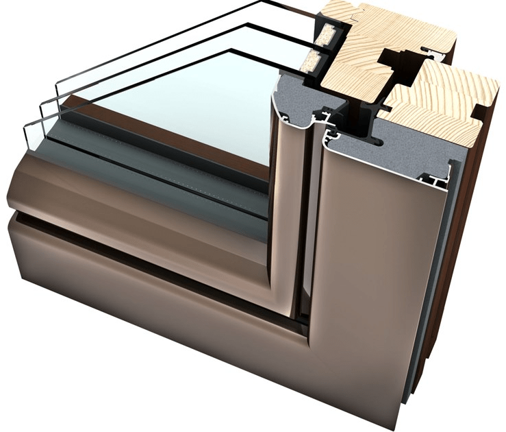 INTERNORM Italia Распашное окно из алюминия и дерева с тройным остеклением sun-id-1491036 - Вид №3