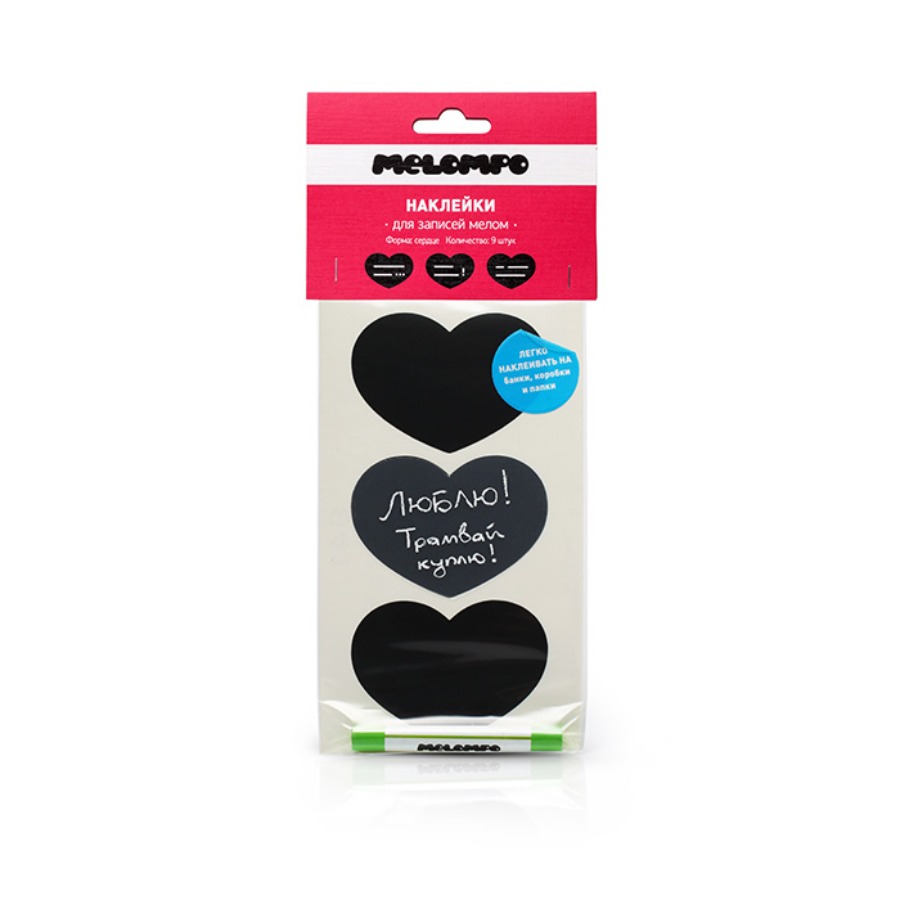 Mel19-18 Стикеры "сердце", 9 шт. Melompo 