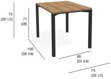 RODA Прямоугольный садовый стол из стали и дерева Light pier sun-id-1500781 - Вид №3